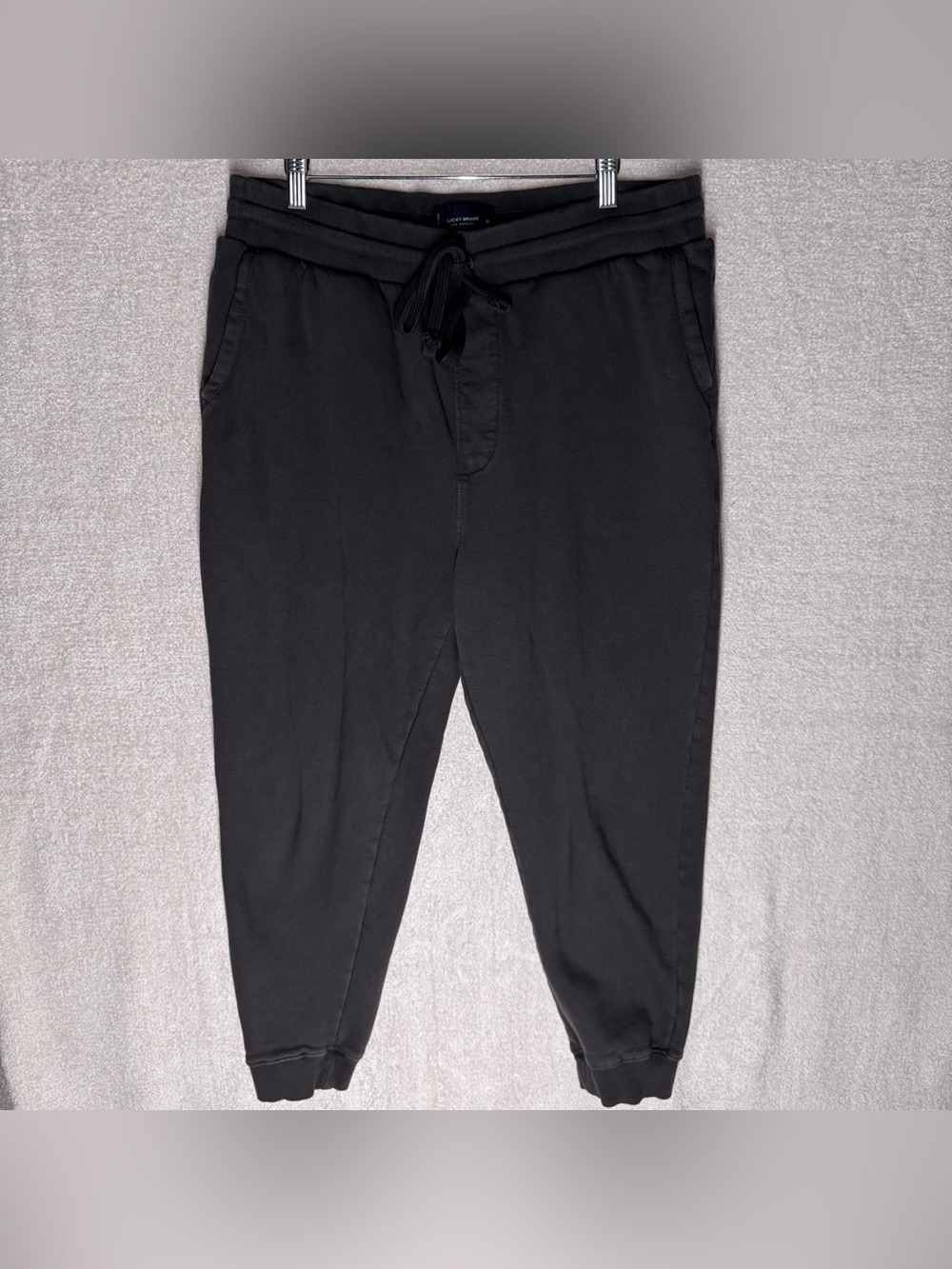 Lucky Brand Men's Black Jogger Pants Size XL Drawstring Tapered Sweatpants